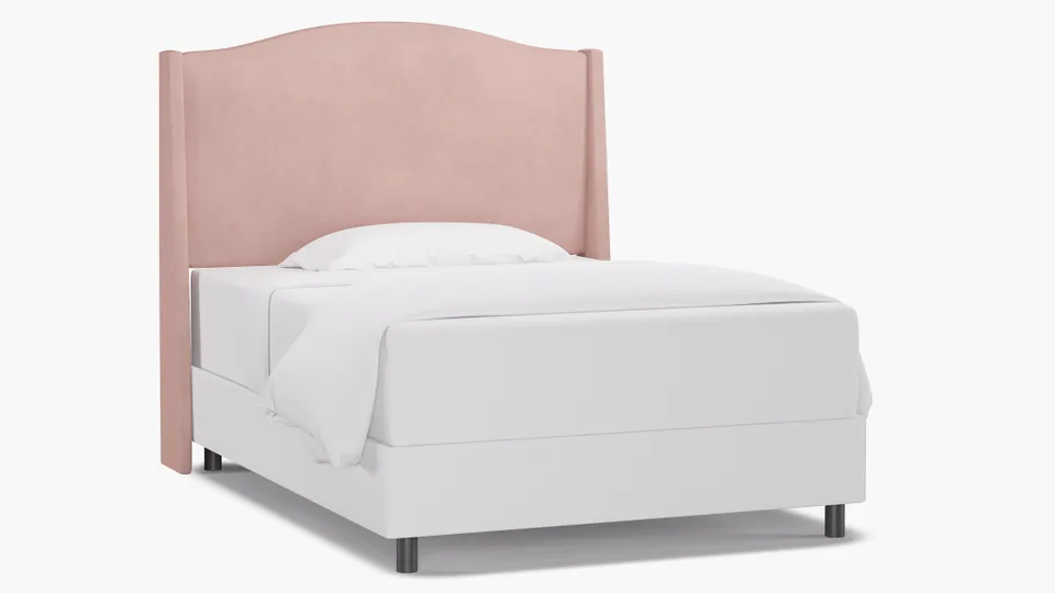 Classic Wingback Headboard, Blush Classic Velvet, Full
