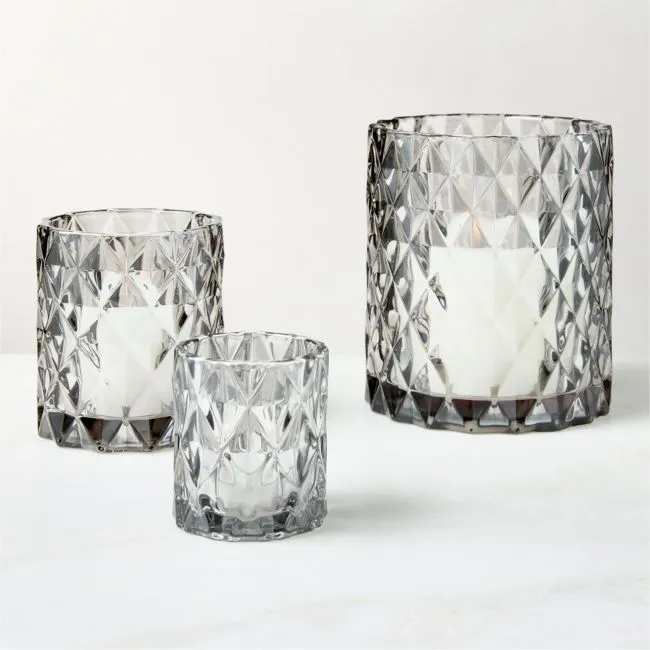 Betty Smoked Glass Candle Holders Set of 3