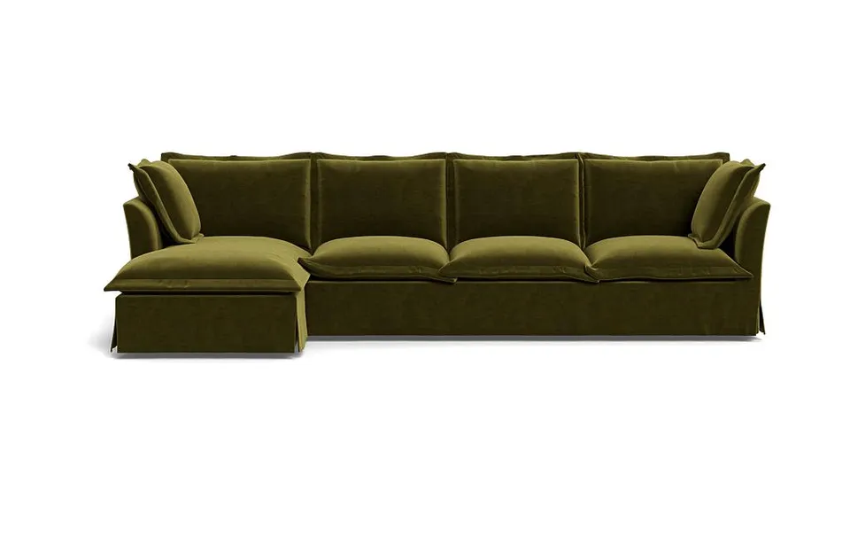 Skylar Slipcovered 4-Seat Left Chaise Sectional