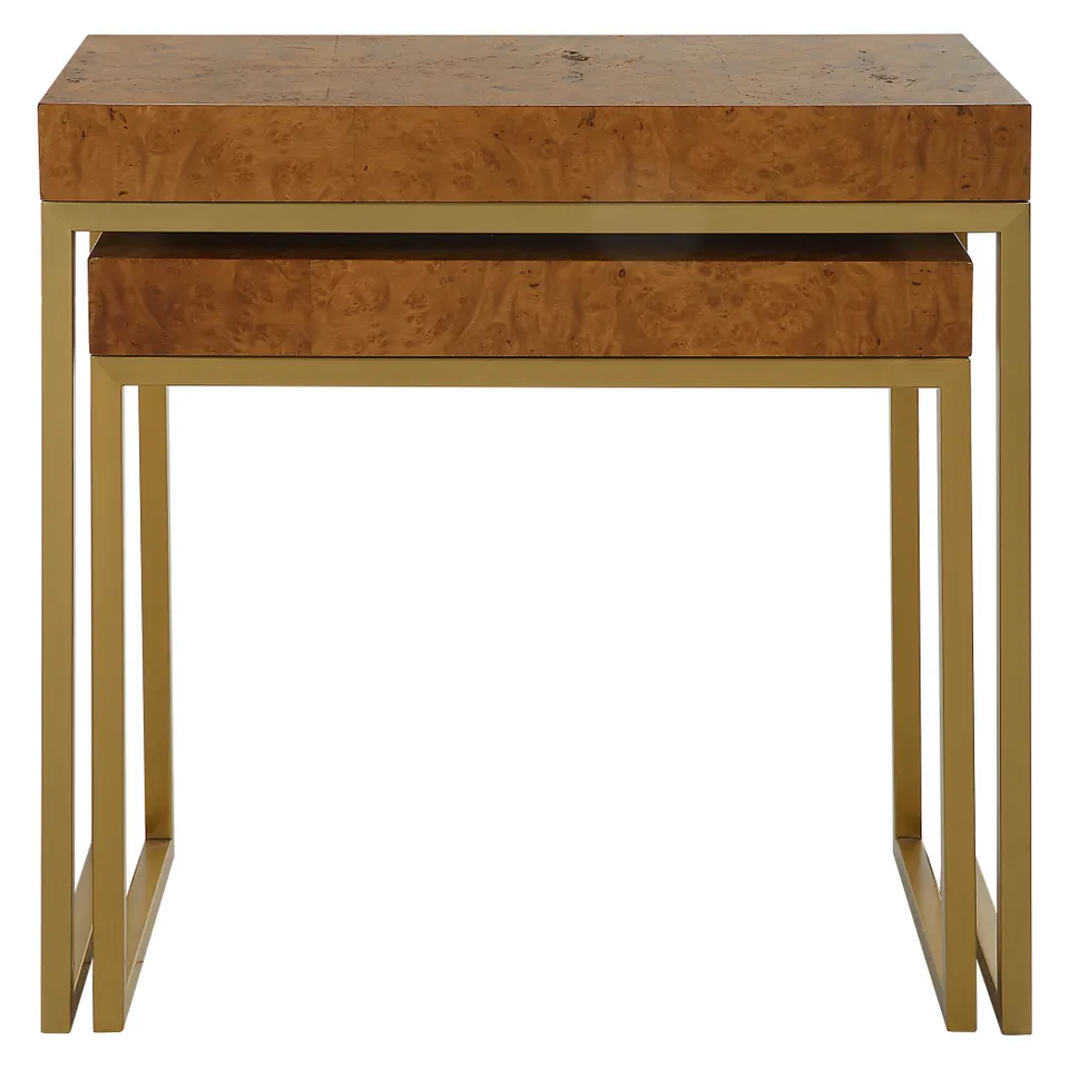 Burl-esque Wooden Nesting Tables Set/2