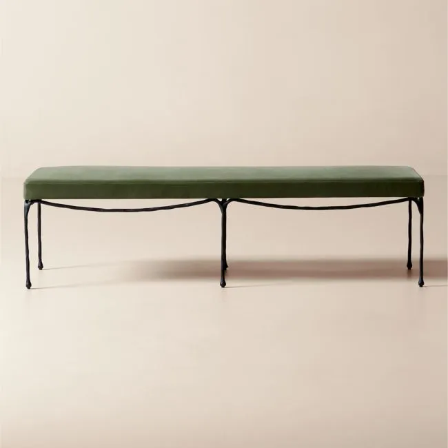 Journey 60" Sage Green Velvet Bench