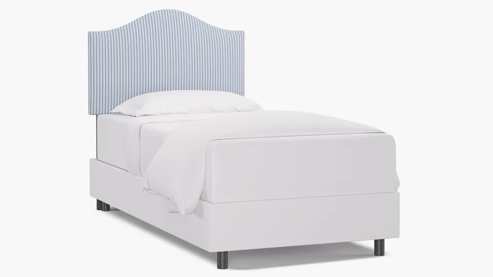Camelback Headboard, Cornflower Classic Ticking Stripe, Twin
