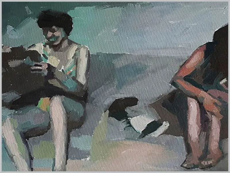 Girls at the beach by Mary Sinner for Artfully Walls