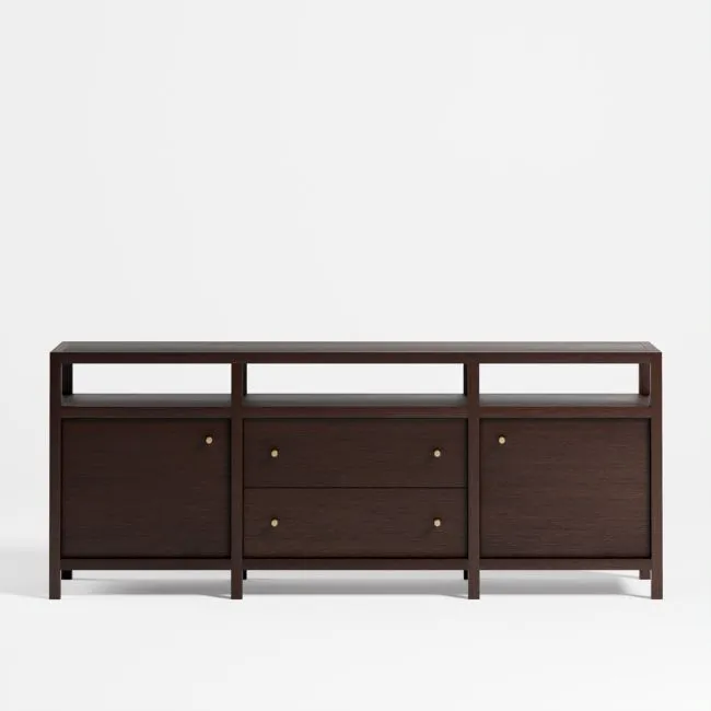 Keane 72" Espresso Solid Wood Storage Media Console