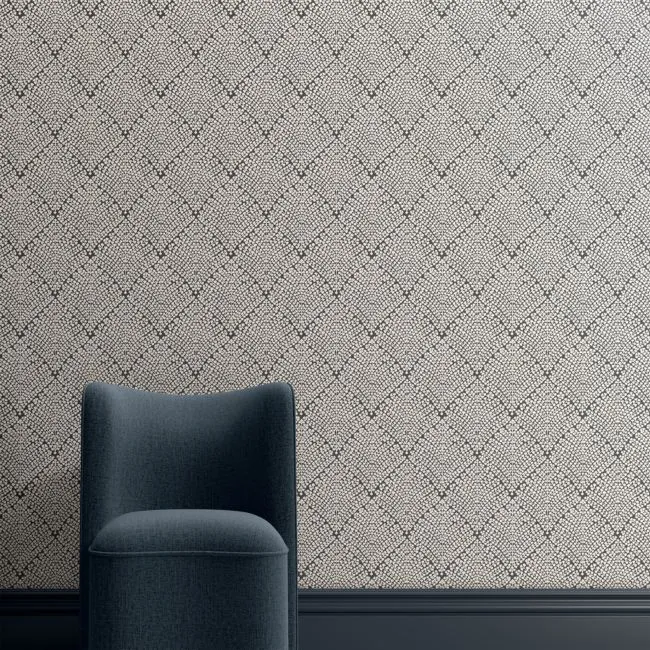 Palma Midnight Navy Wallpaper