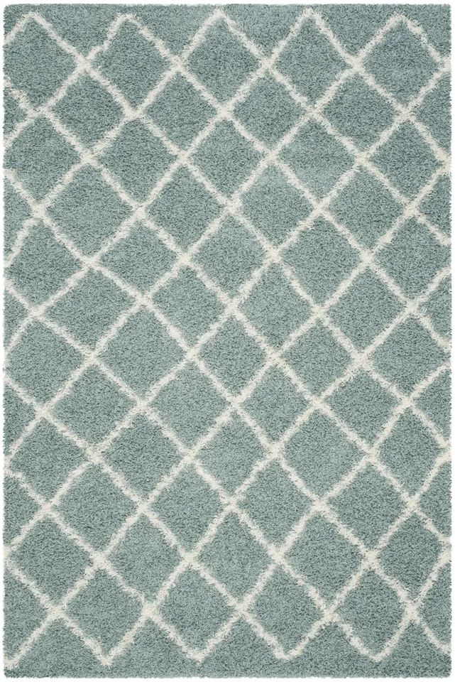 Arlo Home Woven Area Rug, SGD258C, Seafoam/Ivory,  6' X 9'