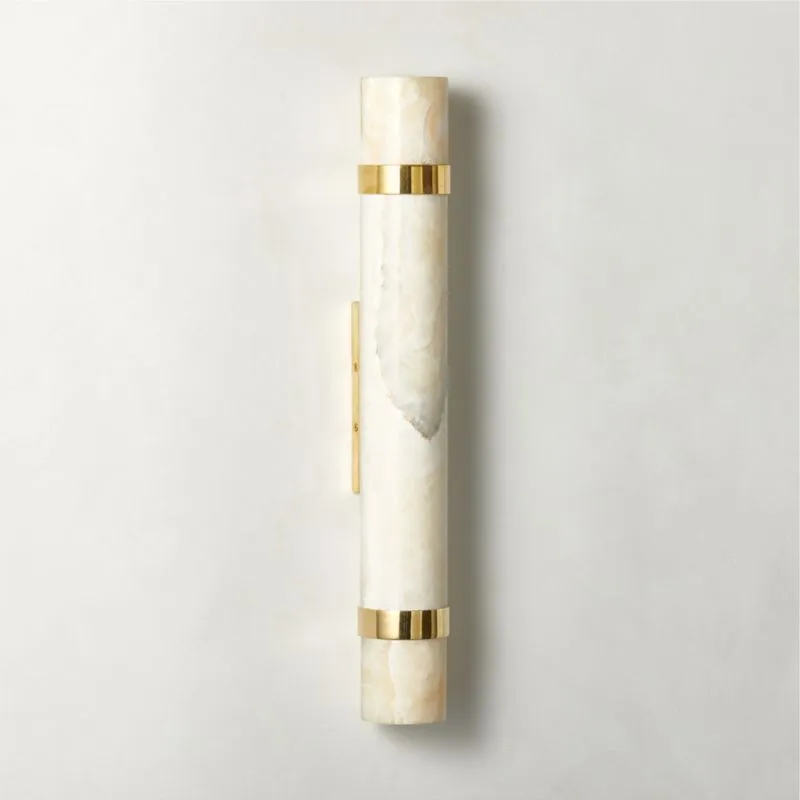 Natalia Onyx and Brass Double Wall Sconce Set of 2
