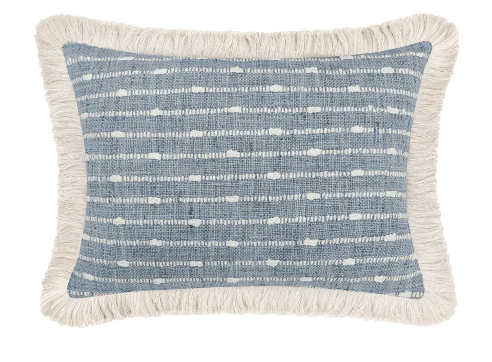 THE MINI :: HAMPTON TWEED // CHAMBRAY | LDC - THE MINI 10" X 12" / Natural Fringe