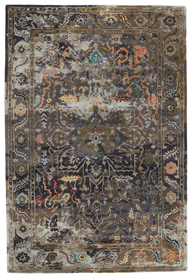 Cristobol Handmade Medallion Dark Green/ Gray Area Rug (10'X14')
