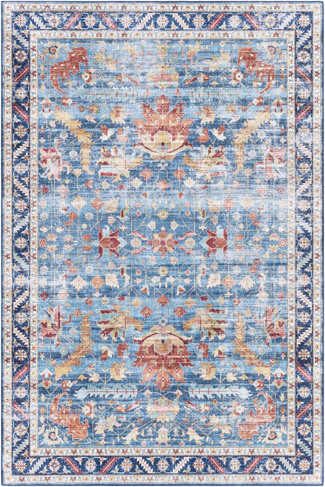 Iris Blue Indoor 2'2" x 3'9" Machine Woven Rug