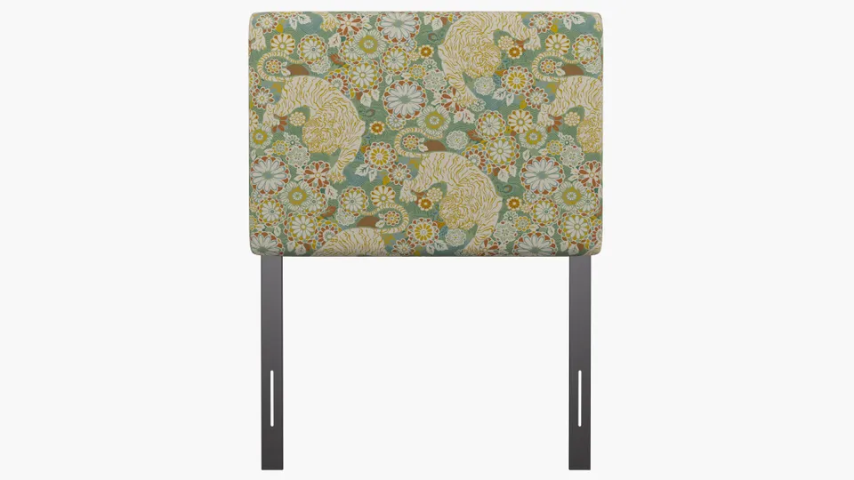 Square Back Headboard, Pistachio Siberian Tiger, Twin