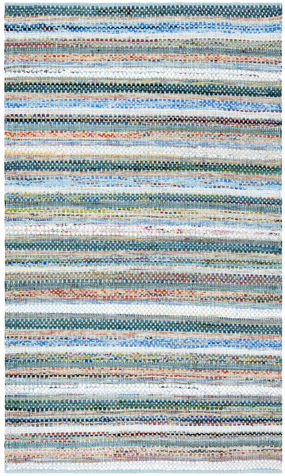 Arlo Home Hand Woven Area Rug, MTK975C, Aqua/Multi,  5' X 8'