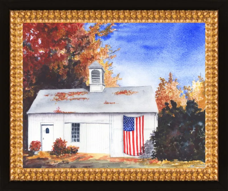 The Ross Barn in Fall by Lydia Marie Elizabeth for Artfully Walls