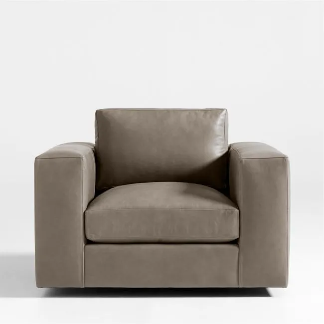 Oceanside Deep Low 42" Leather Swivel Chair