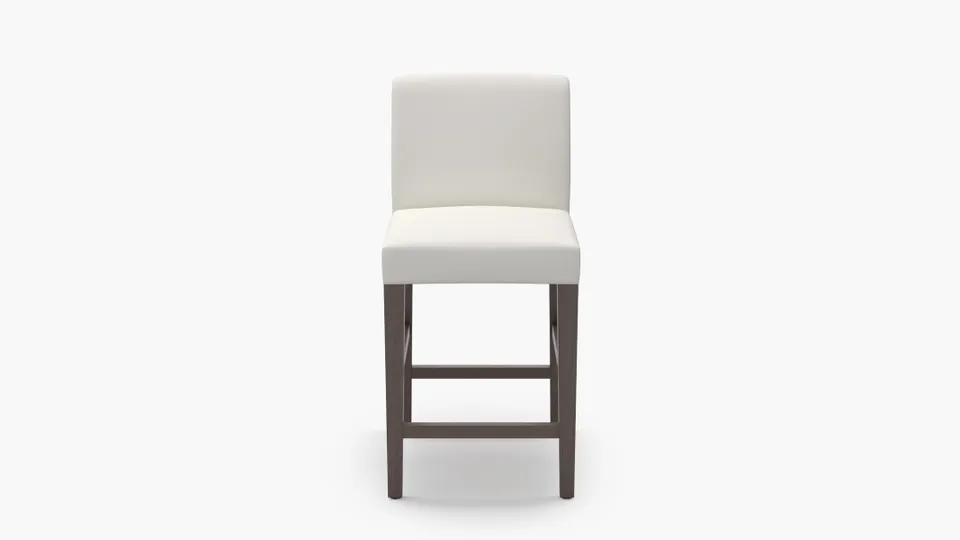 Signature Dining Counter Stool, Snow Boucle, Espresso Square Tapered Leg