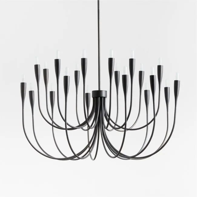 Iiona Large Black Candelabra Chandelier Light 35"
