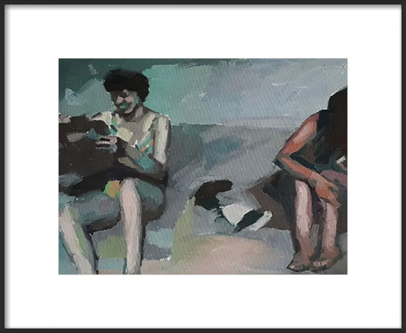 Girls at the beach by Mary Sinner for Artfully Walls