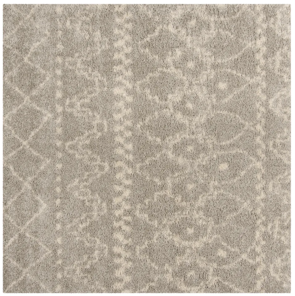 Arlo Home Woven Area Rug, ASG750D, Grey/Ivory,  6' 7" X 6' 7" Square