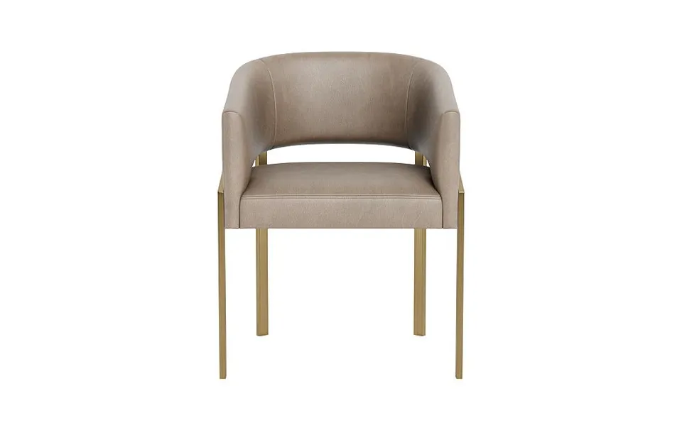 Mina Leather Metal Framed Upholstered Chair