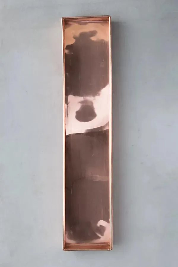 Solid Copper Rectangle Tray