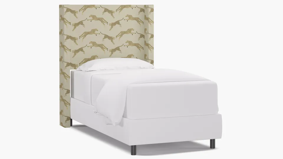 Modern Wingback Headboard, Desert Cheetah, Twin