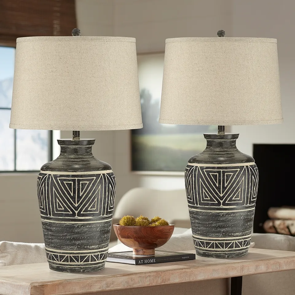 Franklin Iron Miguel 32" Earth Tone Southwest Rustic Lamps Set of 2