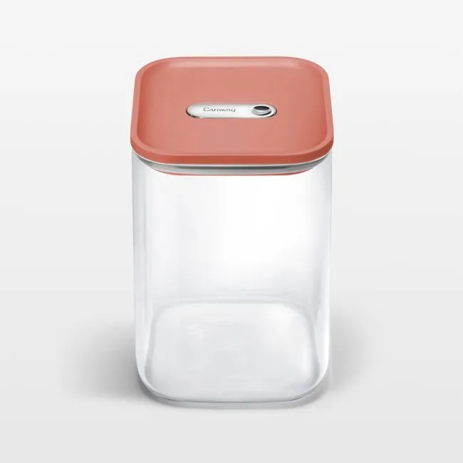 Caraway ® Perracotta Airtight 4.3-Qt. Large Glass Food Storage Container with Plastic and Silicone Lids