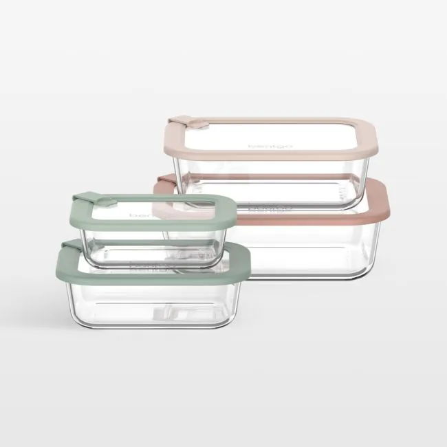 Bentgo Signature 8-Piece Desert Sage Multi-color Glass Food Storage Set