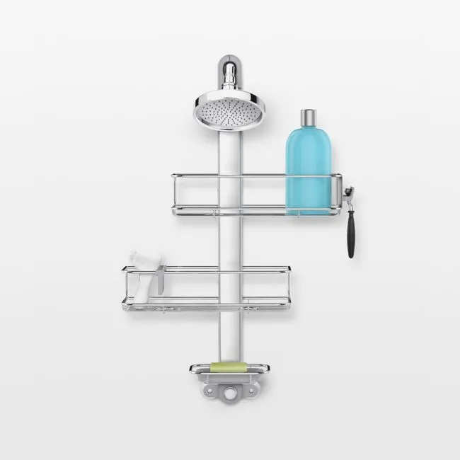 Simplehuman Medium Adjustable Shower Caddy, Stainless Steel/Anodized Aluminum Rust-Proof Frame