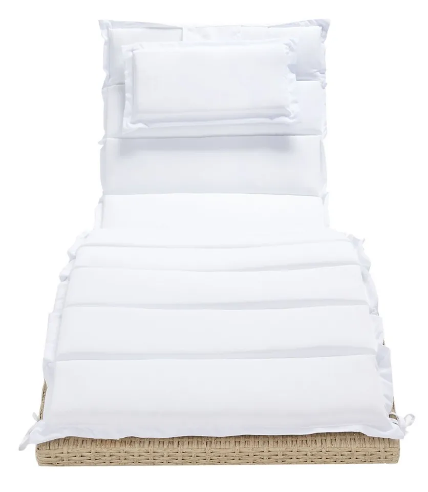 Colley Sunlounger - Beige/White