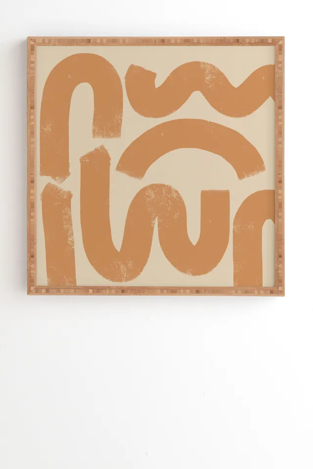 Squig by almostmakesperfect - Framed Wall Art Bamboo 12" x 12"