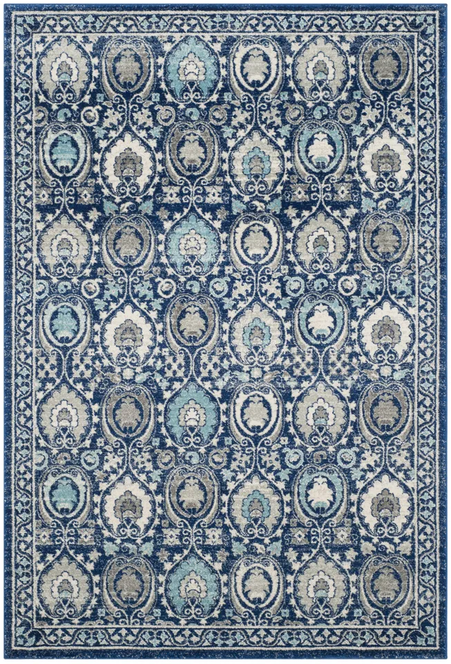 Arlo Home Woven Area Rug, EVK251C, Blue/Ivory,  4' X 6'