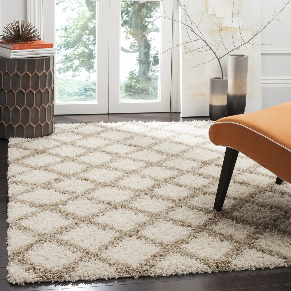 Arlo Home Woven Area Rug, SGDS258B, Ivory/Beige,  8' 6" X 12'