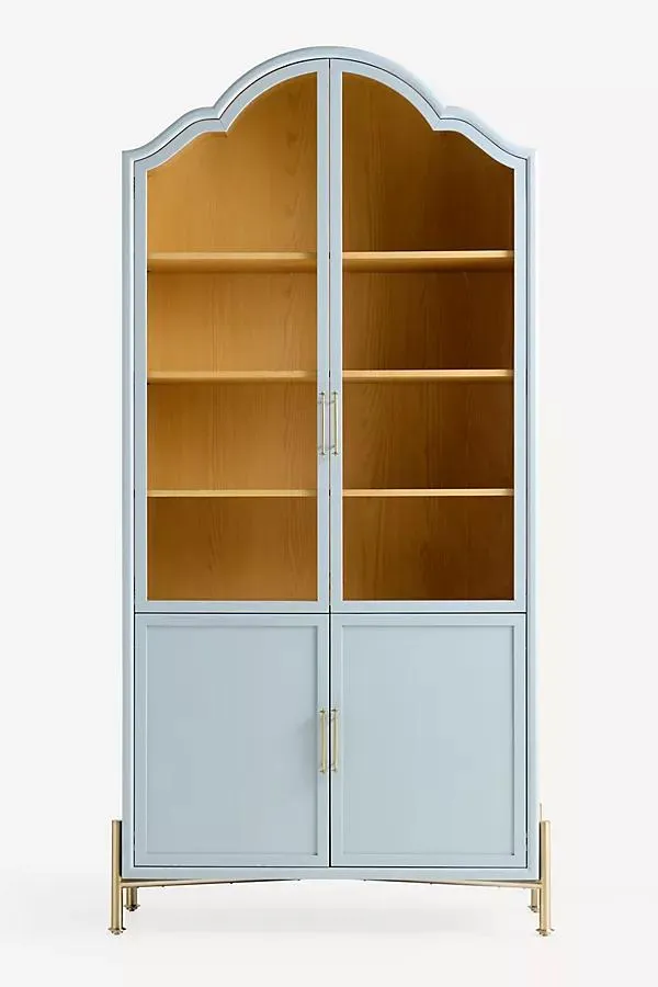 Livia 94" Glass & Wood Storage Hutch