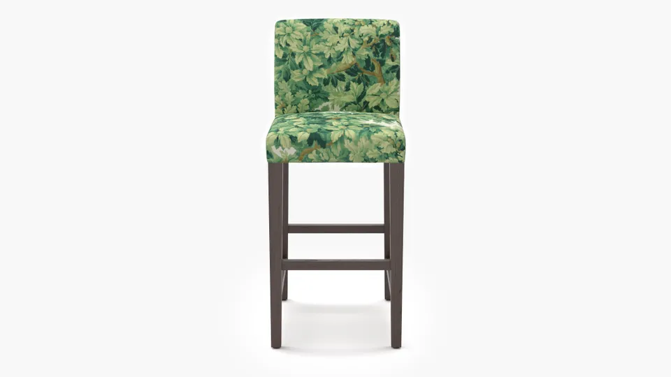 Signature Dining Bar Stool, Verdure Bois De Chene, Espresso Square Tapered Leg