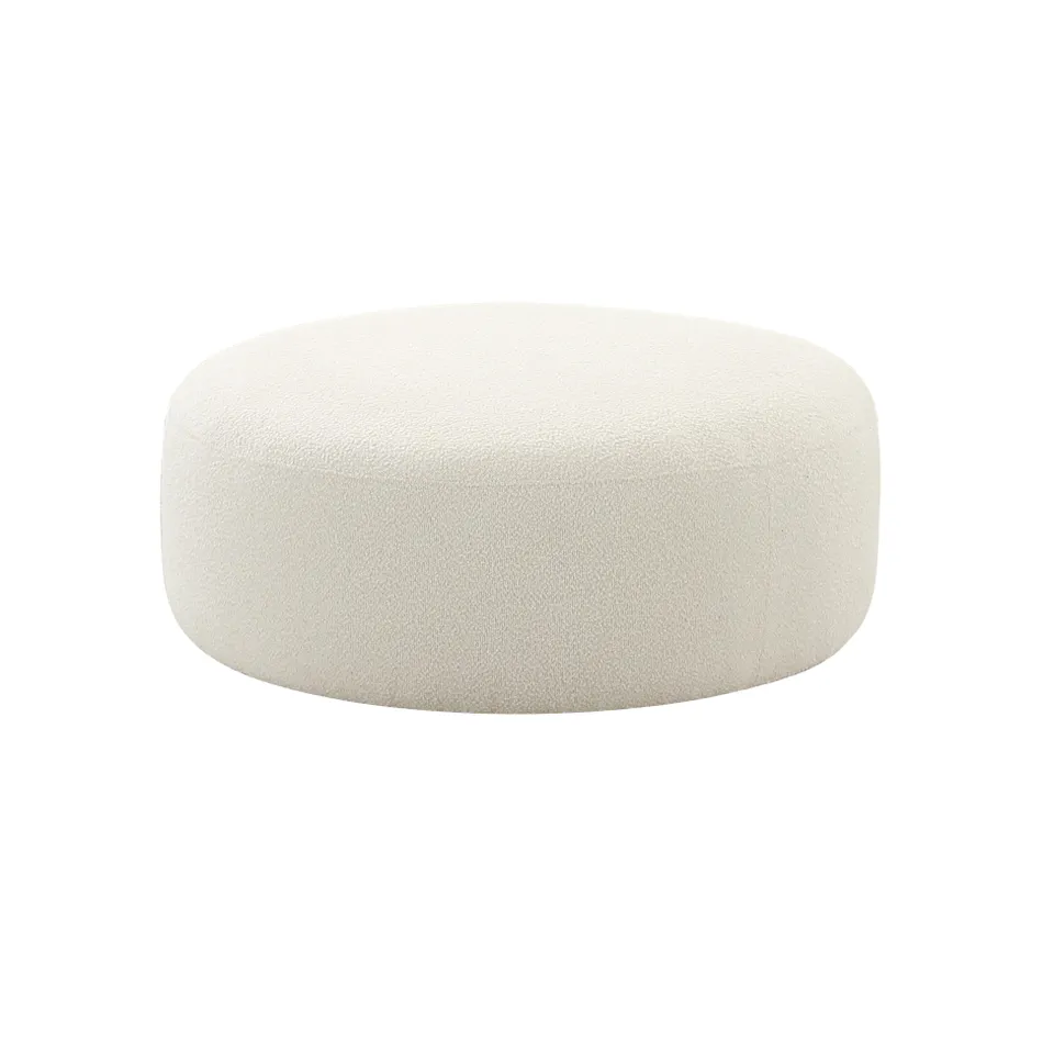Broohah Cream Boucle Ottoman
