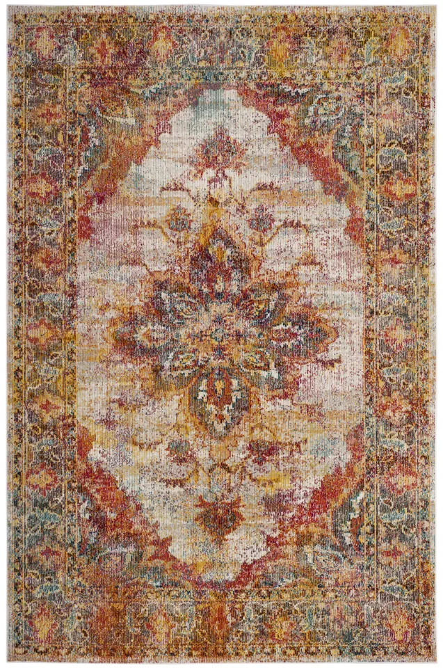Arlo Home Woven Area Rug, CRS508V, Cream/Rose,  6' 7" X 9' 2"