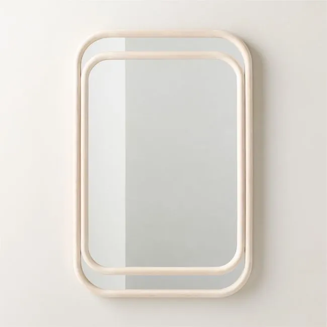 Ismo Natural Wood Rectangular Wall Mirror 24"x36"