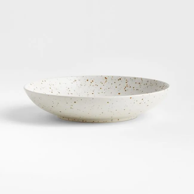 Craft Speckled White Stoneware Low Bowl