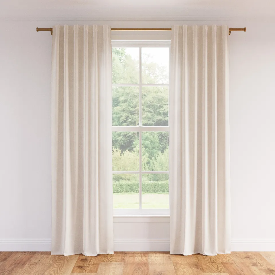 Linen Curtain, Antique White Linen, 50" x 108", Unlined