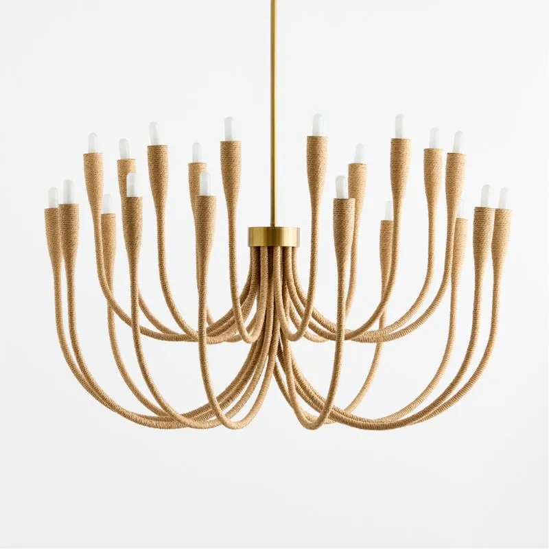 Iiona Large Fiber Candelabra Chandelier Light 35"