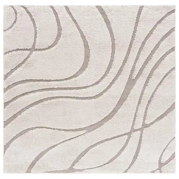 Coastal Shag Abstract Wave Area Rug
