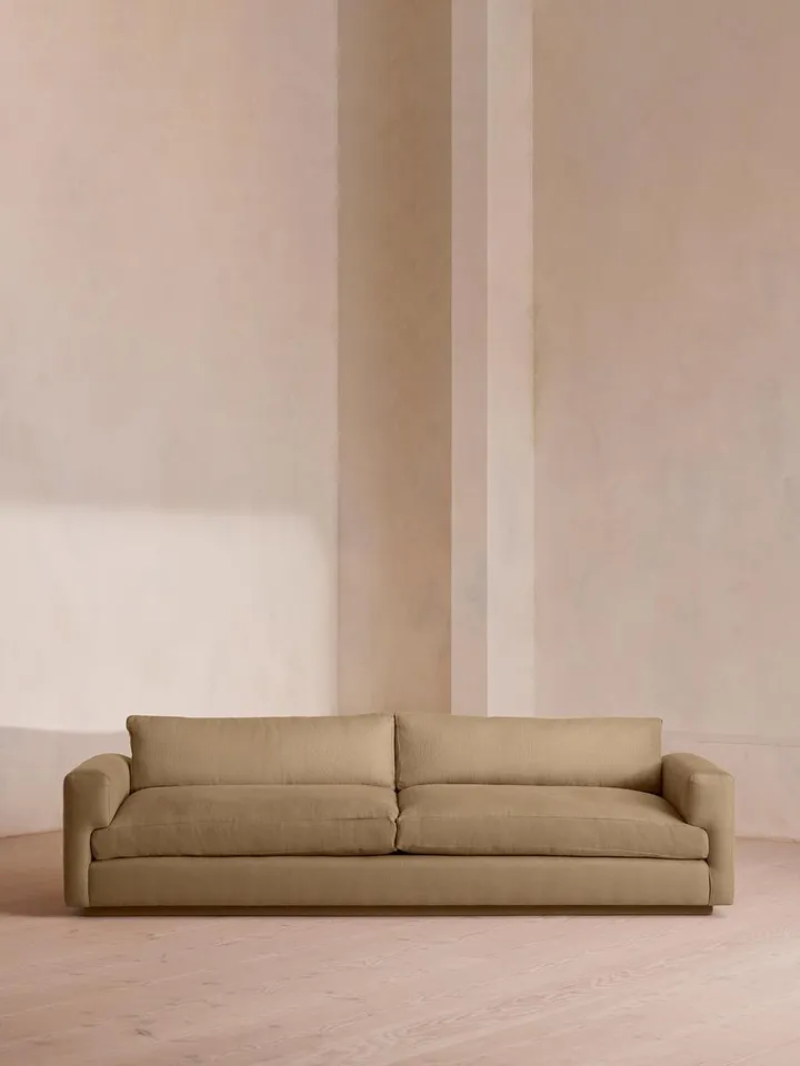 Mossley Four Seater Sofa, Linen, Wheat, US