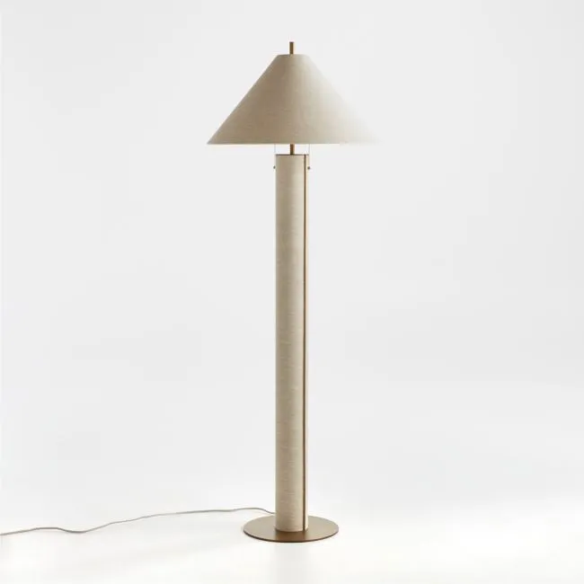 Remi Natural Linen Floor Lamp 65"