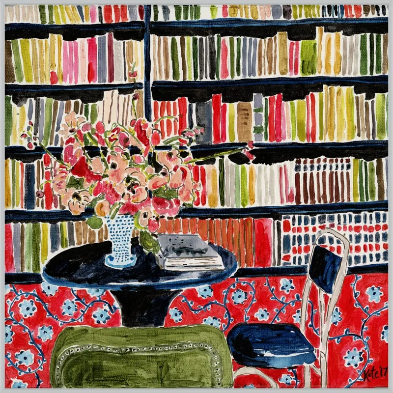 Books with Flowers by Kate Lewis for Artfully Walls