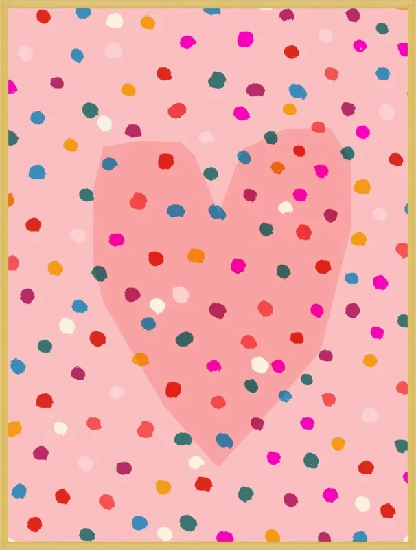 Rainbow Dotty Heart by Paula Mills for Artfully Walls