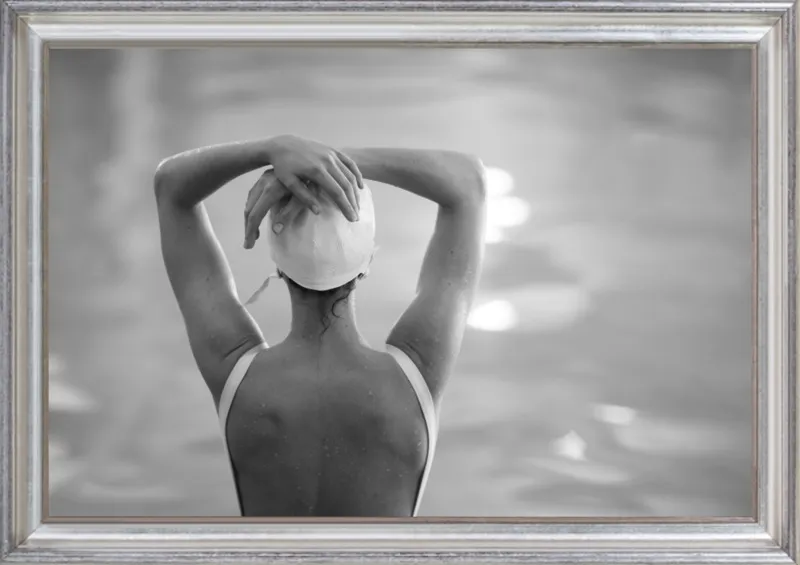 Woman Swimmer in a White Cap by Lucy Snowe for Artfully Walls