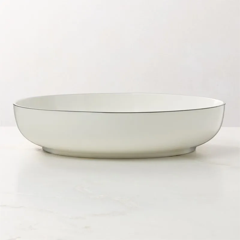 Contact Black Rim Ceramic Serving Bowl Low