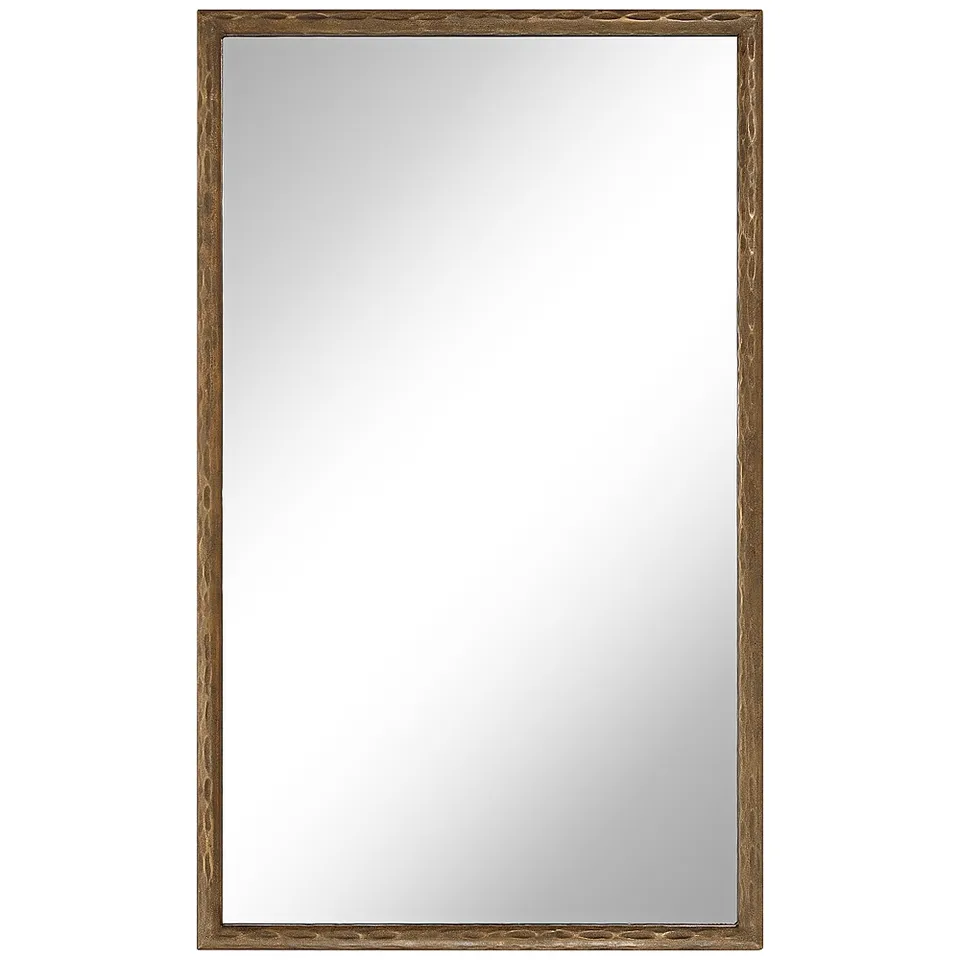 Decklin 24" x 39 1/2" Bronzed Gold Iron Rectangle Wall Mirror