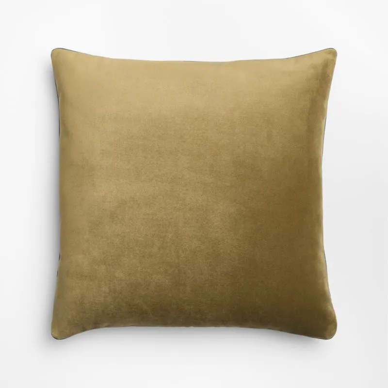 Rally Italian Velvet 20"x20" Olive Green Throw Pillow with Feather Insert by Venus Williams